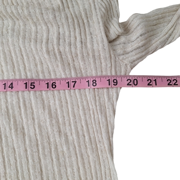 Lucky Brand Size Medium Beige Long Sleeve Textured Henley‎ Pullover Top - Picture 12 of 13